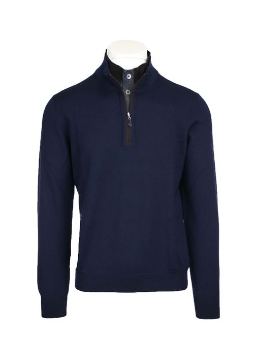 Maglia lupetto con zip e bottoni Gran Sasso | Maglie | 5715814223598